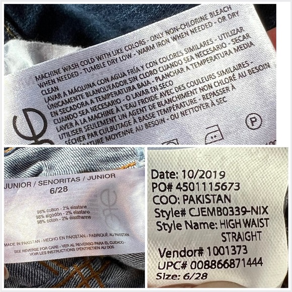 Ella Moss women Dark blue High waist straight leg jeans zipper front Sz 6/28 - Picture 16 of 16